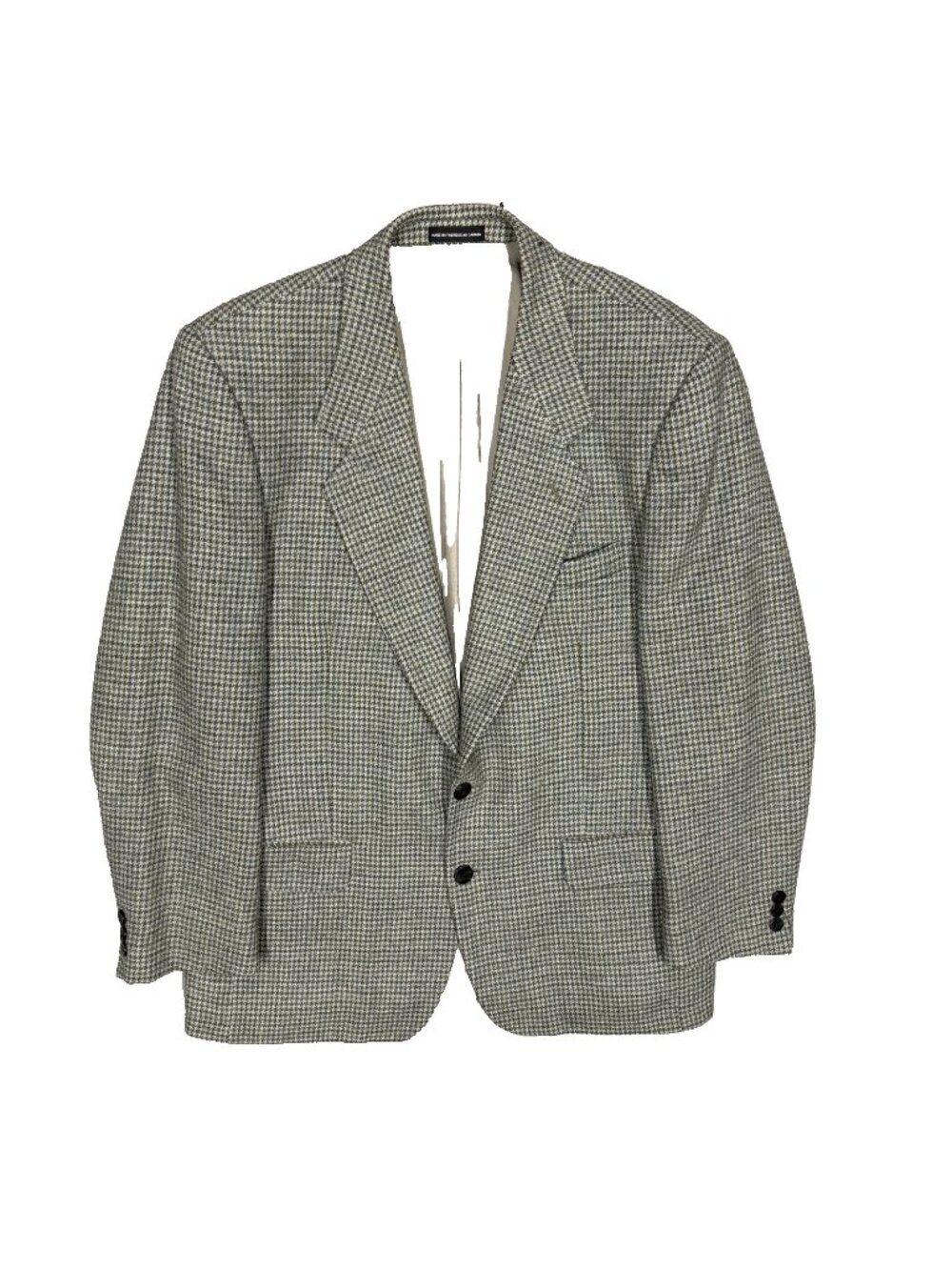 Jones Alpaca Wool Houndstooth Tweed Blazer Mens Sport Coat 40R
